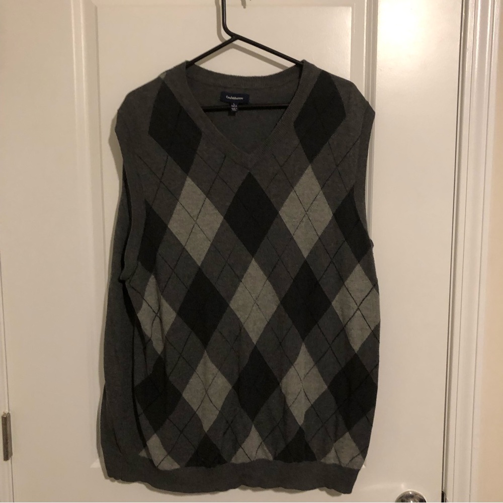 Croft & Barrow Argyle Pattern Sweater Vest Big and Tall Size Large.